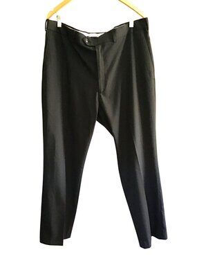 ROUNDTREE & YORKEE -TRAVEL SMART- MEN CHARCOAL FLAT FRONT DRESS PANT SIZE 38X32